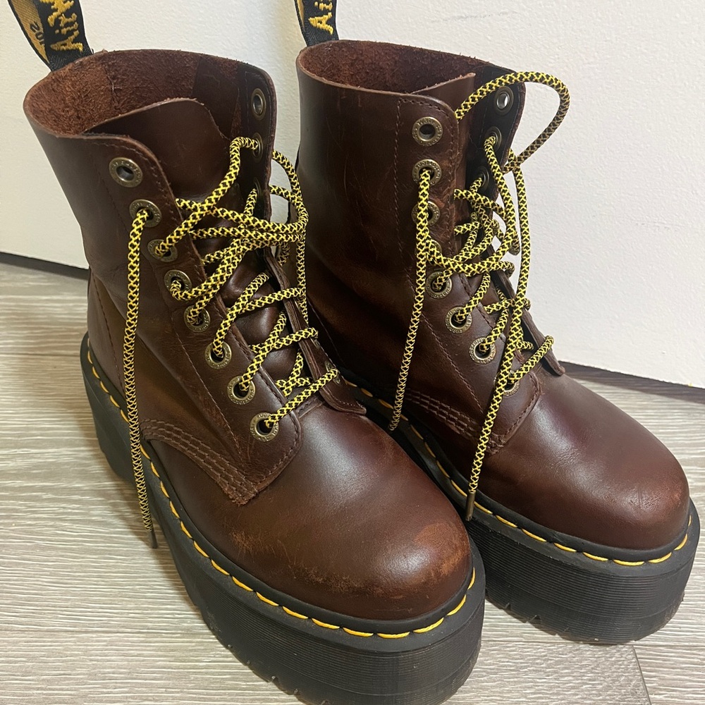 Dr. Martens 1460 Pascal Max Pull Up Leather Platform Boots